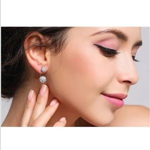 Double beaded rhinestone crystal stud earrings